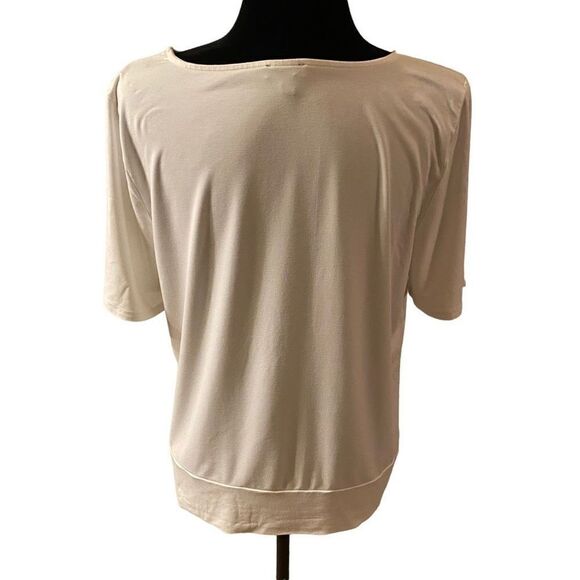 Talbots White Rayon Top with Hemline Tie - Picture 5 of 9